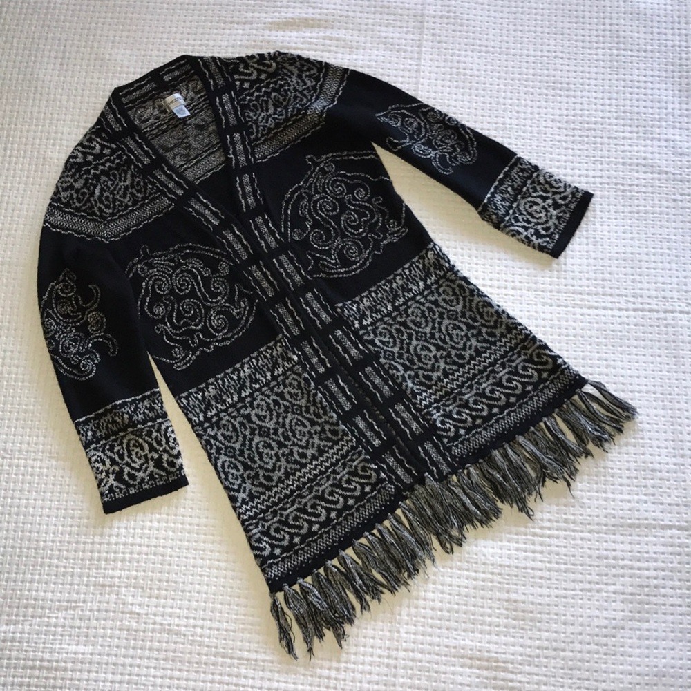 Chico’s acrylic rayon and wool midcalf sweater